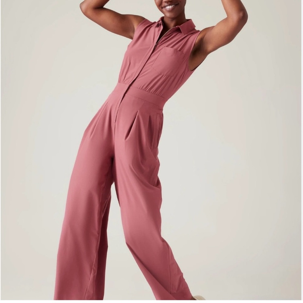 Athleta Sleeveless Jumpsuit in Mauve